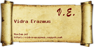 Vidra Erazmus névjegykártya